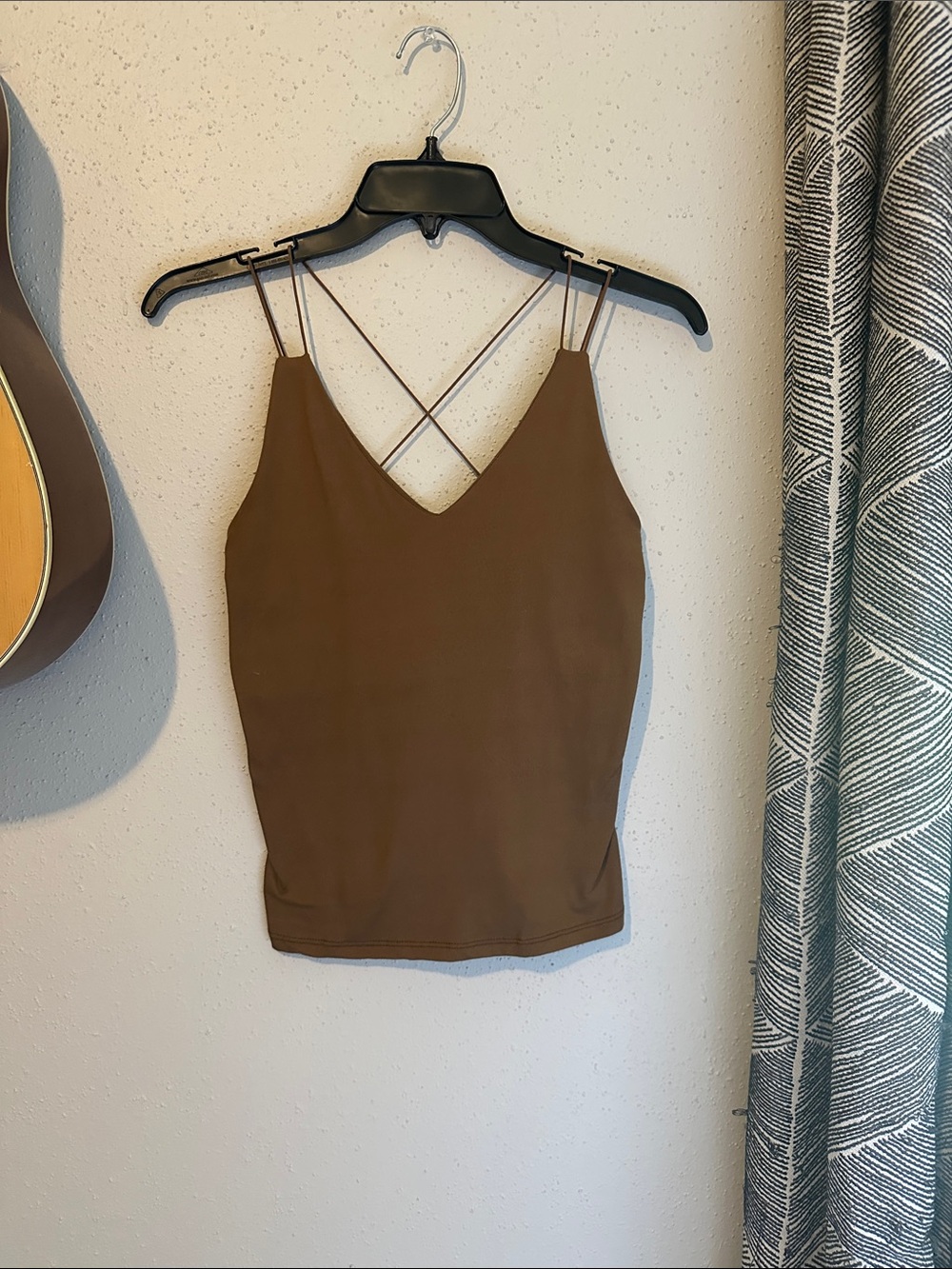 gaze Brown Crisscross Strap V-Neck Cami